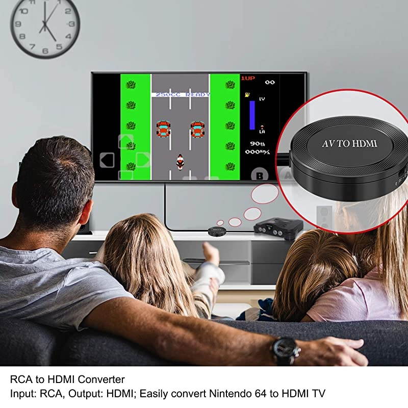 to HDMI Converter Composite to HDMI Adapter Support 1080P PALNTSC Compatible with WII WII U PS one PS2 PS3 STB Xbox VHS VCR BlueRay DVD