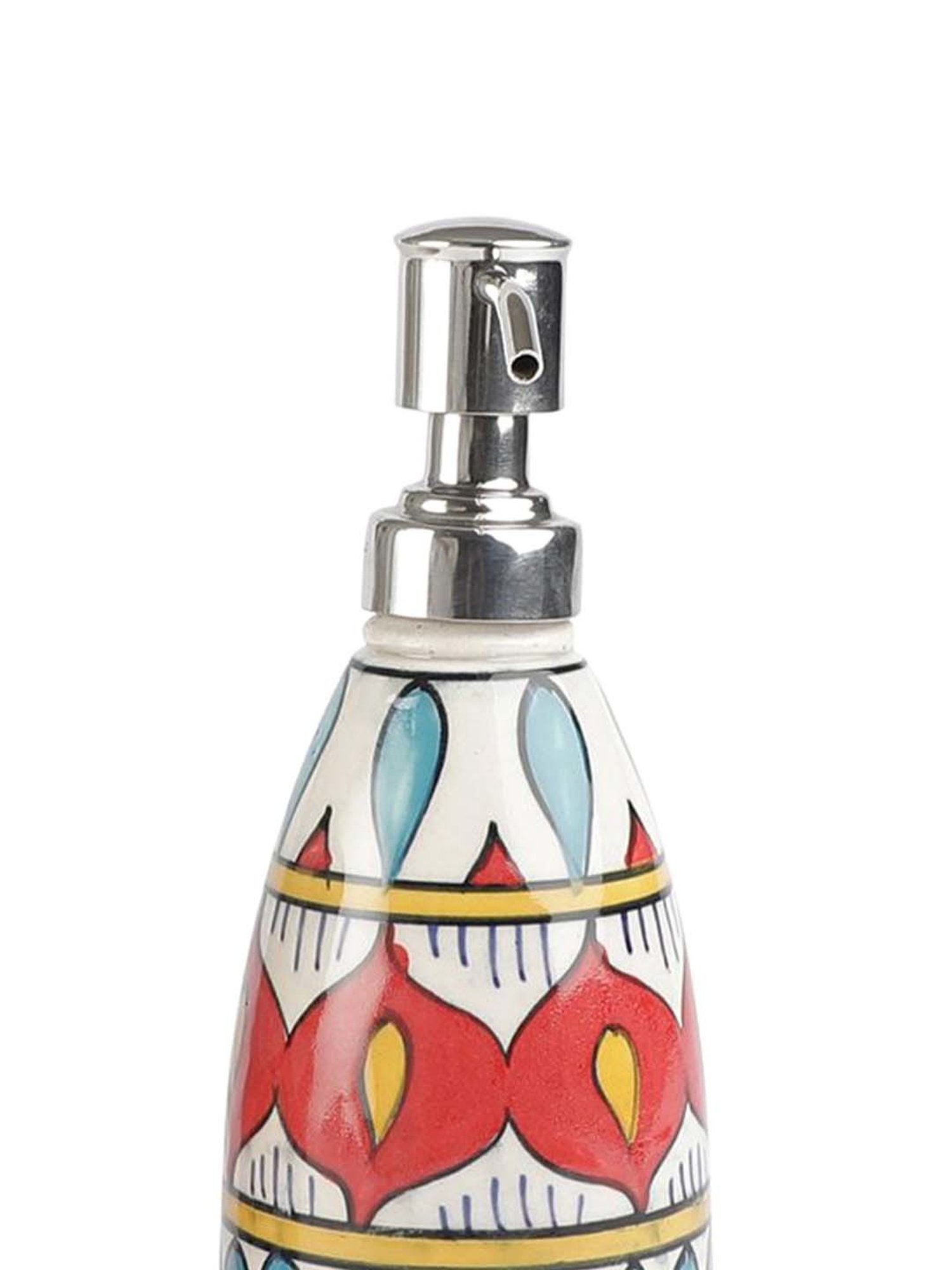 VarEesha Potter's Touch Multicolor Ceramic Taper Soap Dispenser (0.3 L)