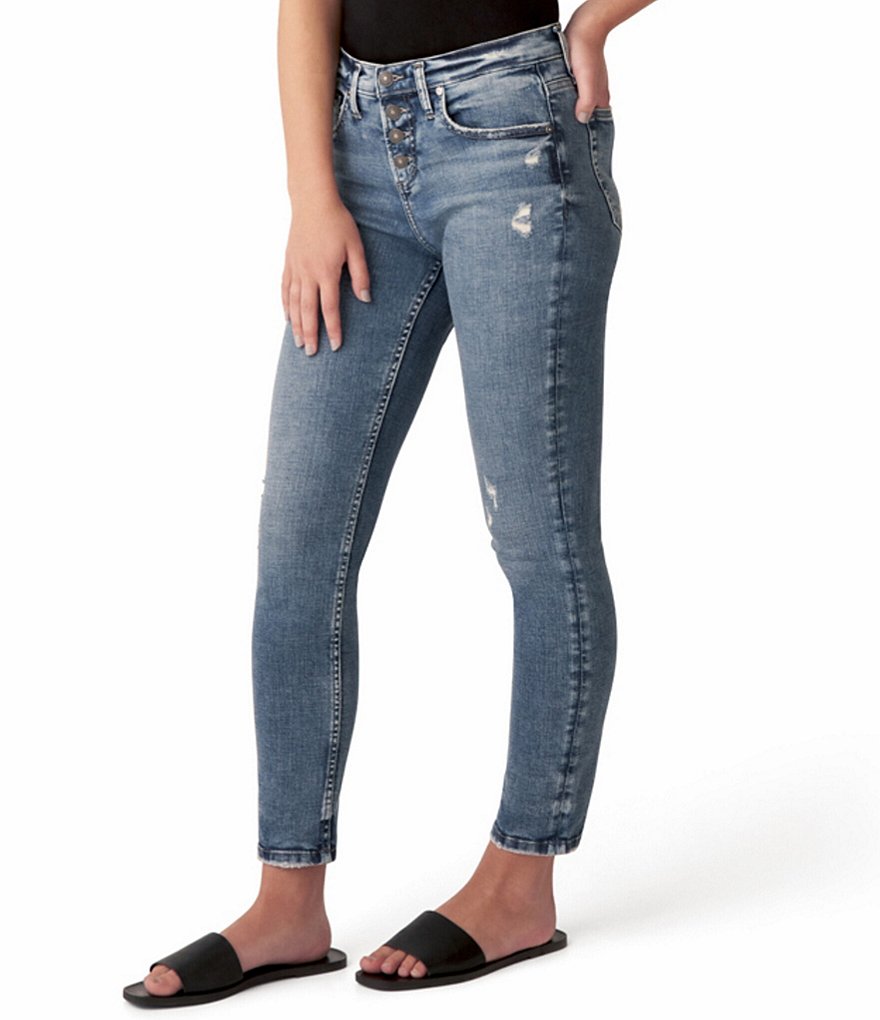 Silver Jeans Co. Beau 28#double; Inseam Distressed Sustainable Girlfriend Jeans