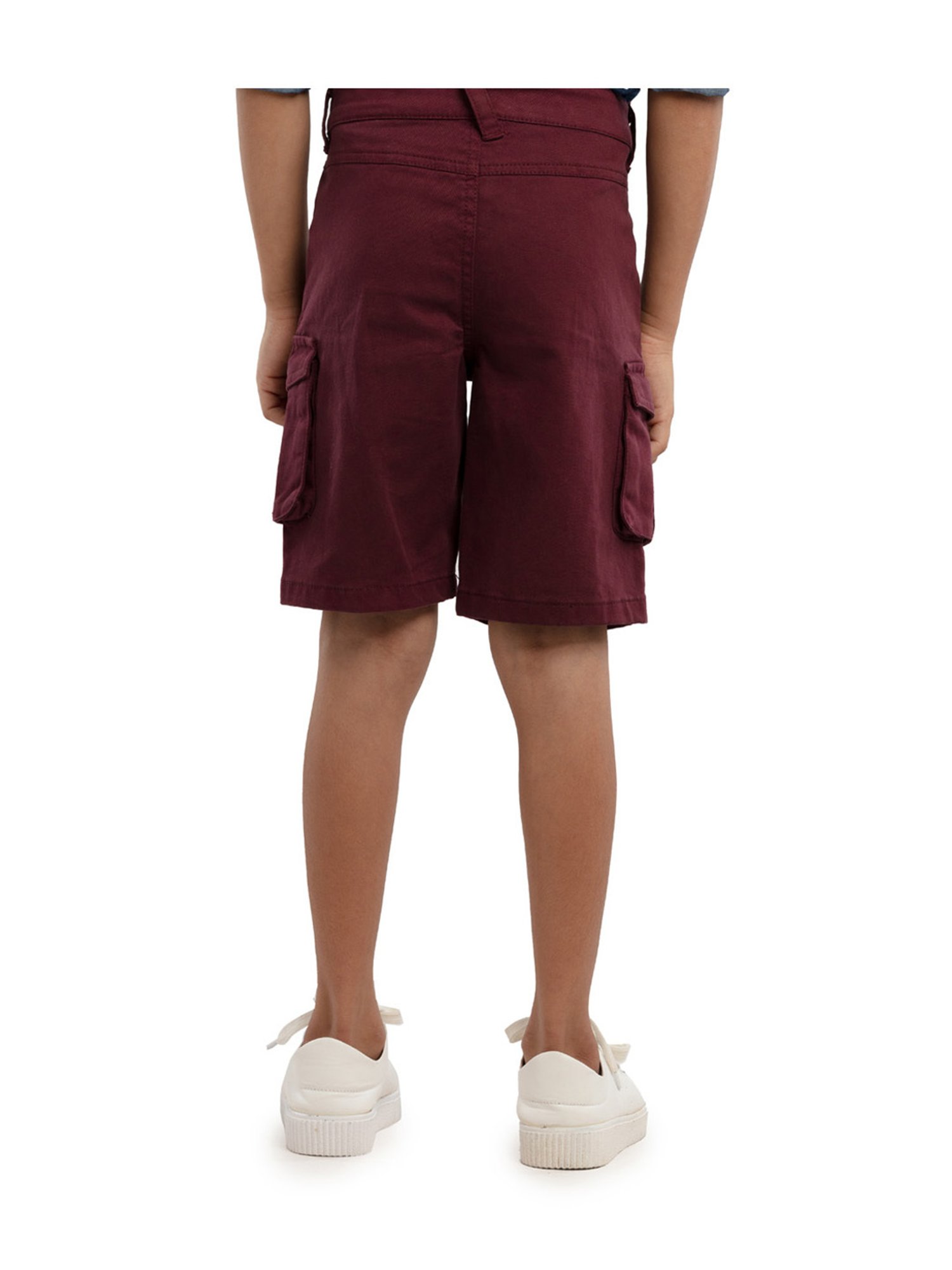 Under Fourteen Only Kids Maroon Regular Fit Shorts