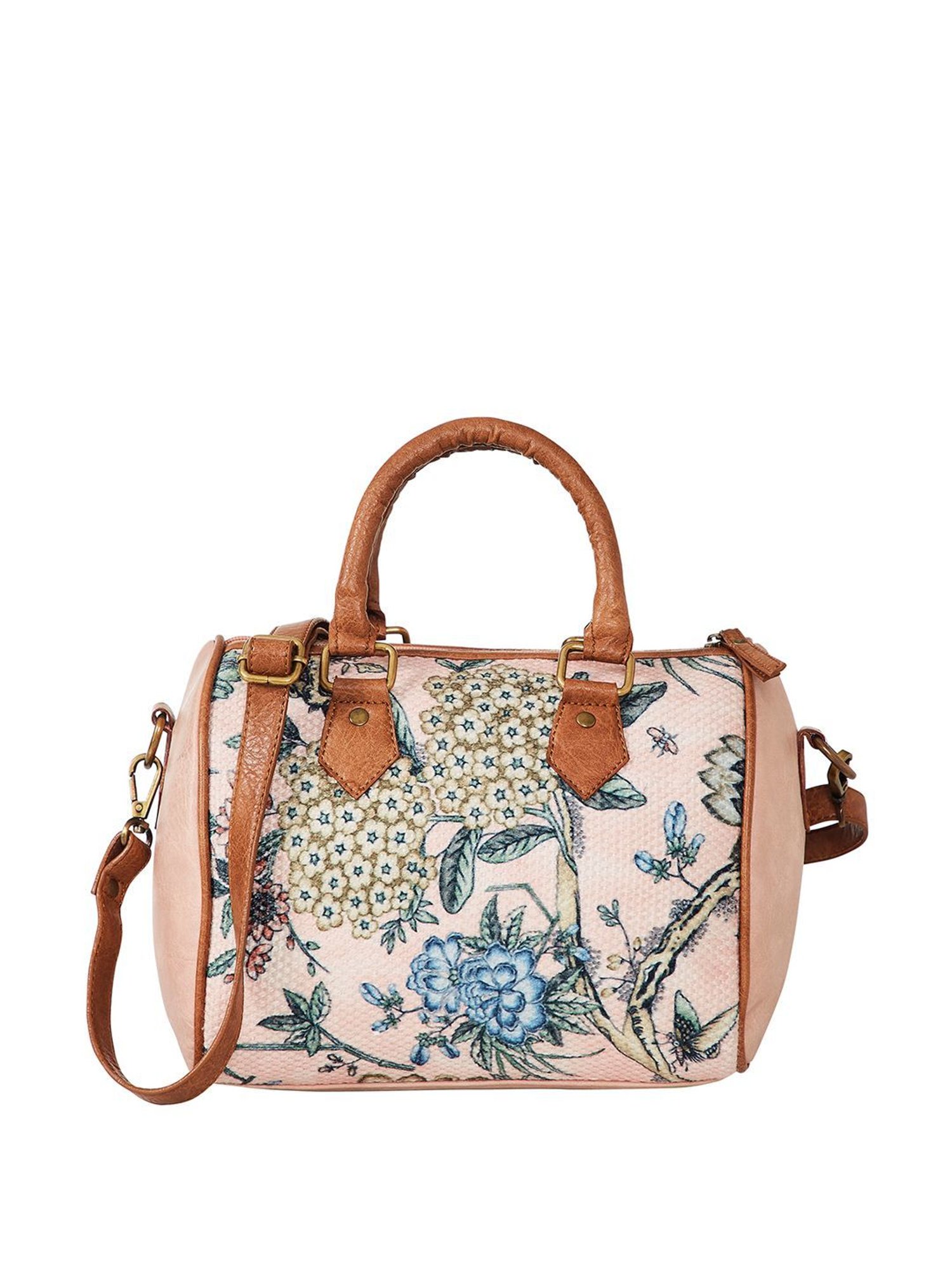 Mona B Pink Printed Medium Handbag