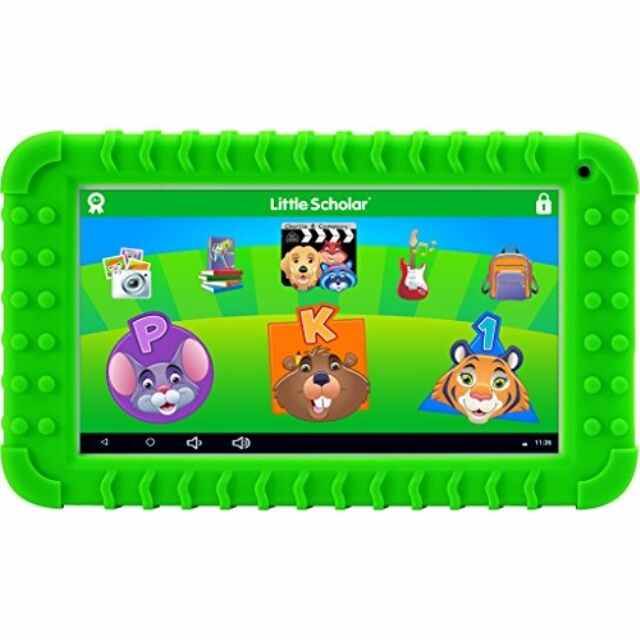 School Zone Little Scholar Mini 7" Tablet with Green Bumper with Car Charger - Green - 16 GB - Wireless LAN