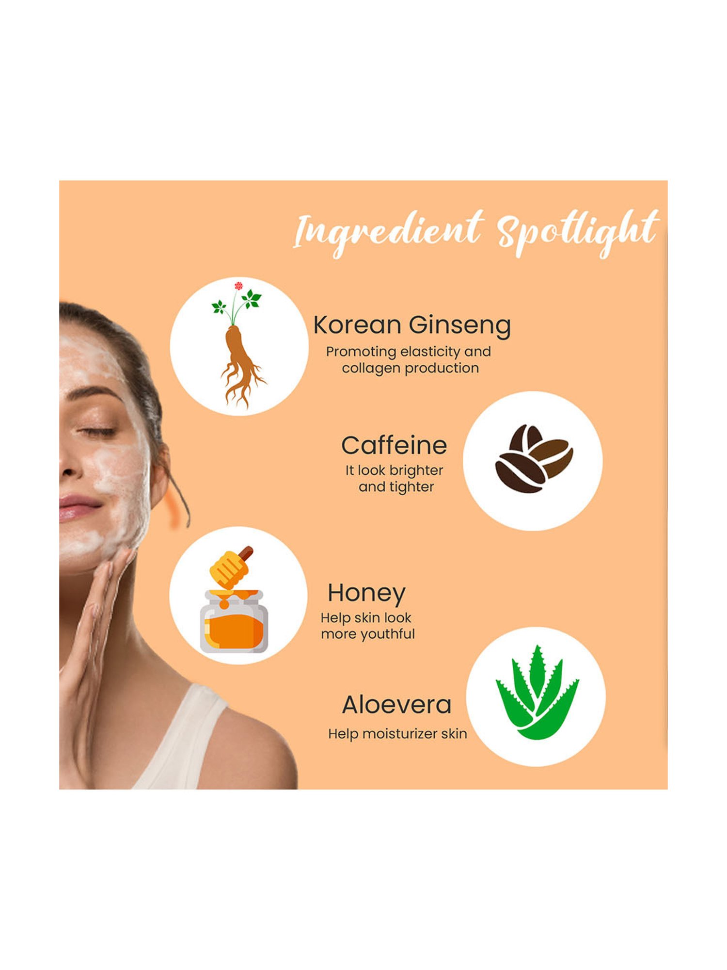 Glamveda Korean Ginseng and Honey Vitalizing Face Wash - 100 ml