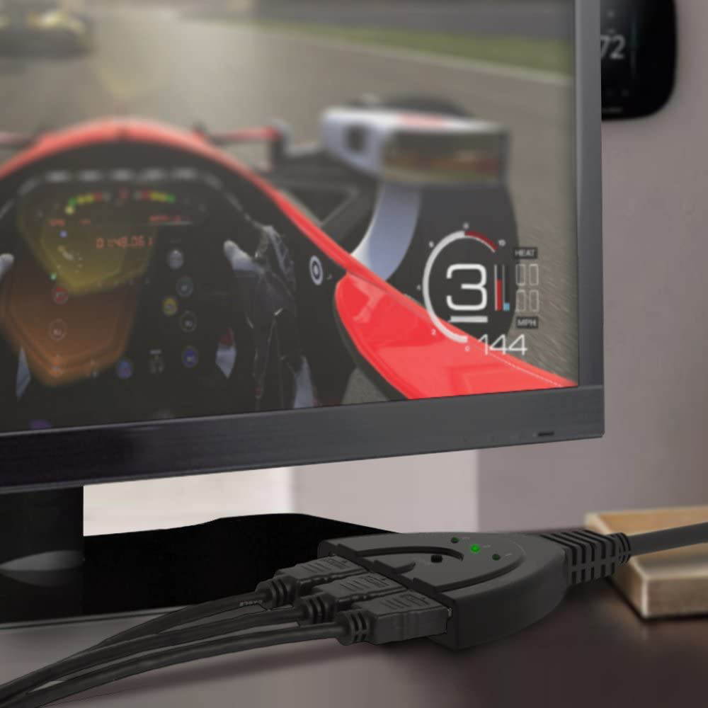 HDMI Switch 4K, 3 Port HDMI Switch, 3x1 Switcher Support Ultra HD 3D HDR Full HD 1080P HDCP, HDMI Splitter Hub Compatible with Apple TV Roku Fire TV Stick HDTV /PS5/PS4/Xbox Series/One/Chrome cast