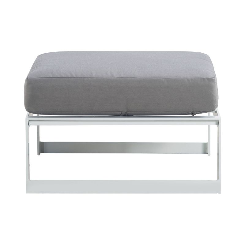 Newbury Premium Grade A Teak Wood Patio Ottoman White - Modway