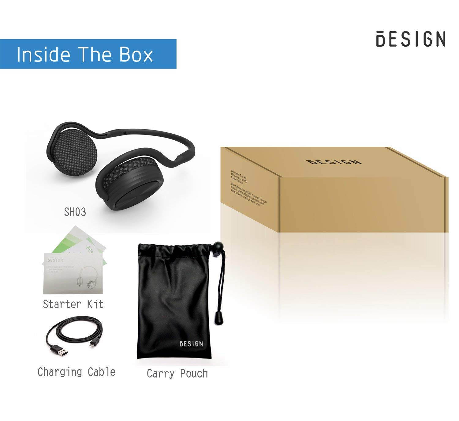 SH03 Bluetooth 4.1 Headphones, Wireless Stereo Sports Earphones with Mic for Wireless Music Streaming and Hands-Free Calling, Up to 25 Hours Music time