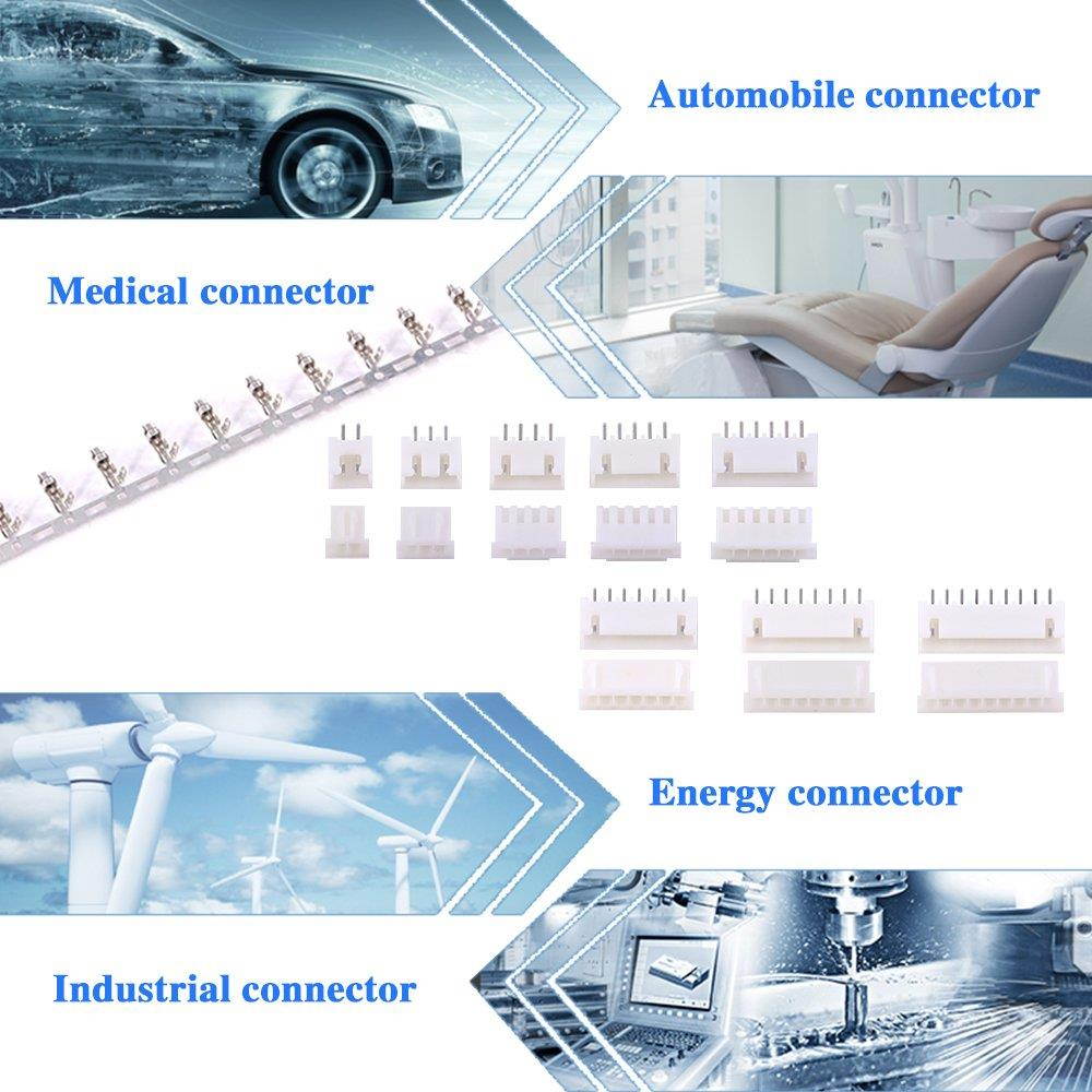 Glarks 1180 Pieces 2.54mm JST-XHP 2/3 / 4/5 / 6/7 / 8/9 Pin Housing JST Adapter Cable Connector Socket Male and Female with 2.54mm Female Pin Header Connector Kit