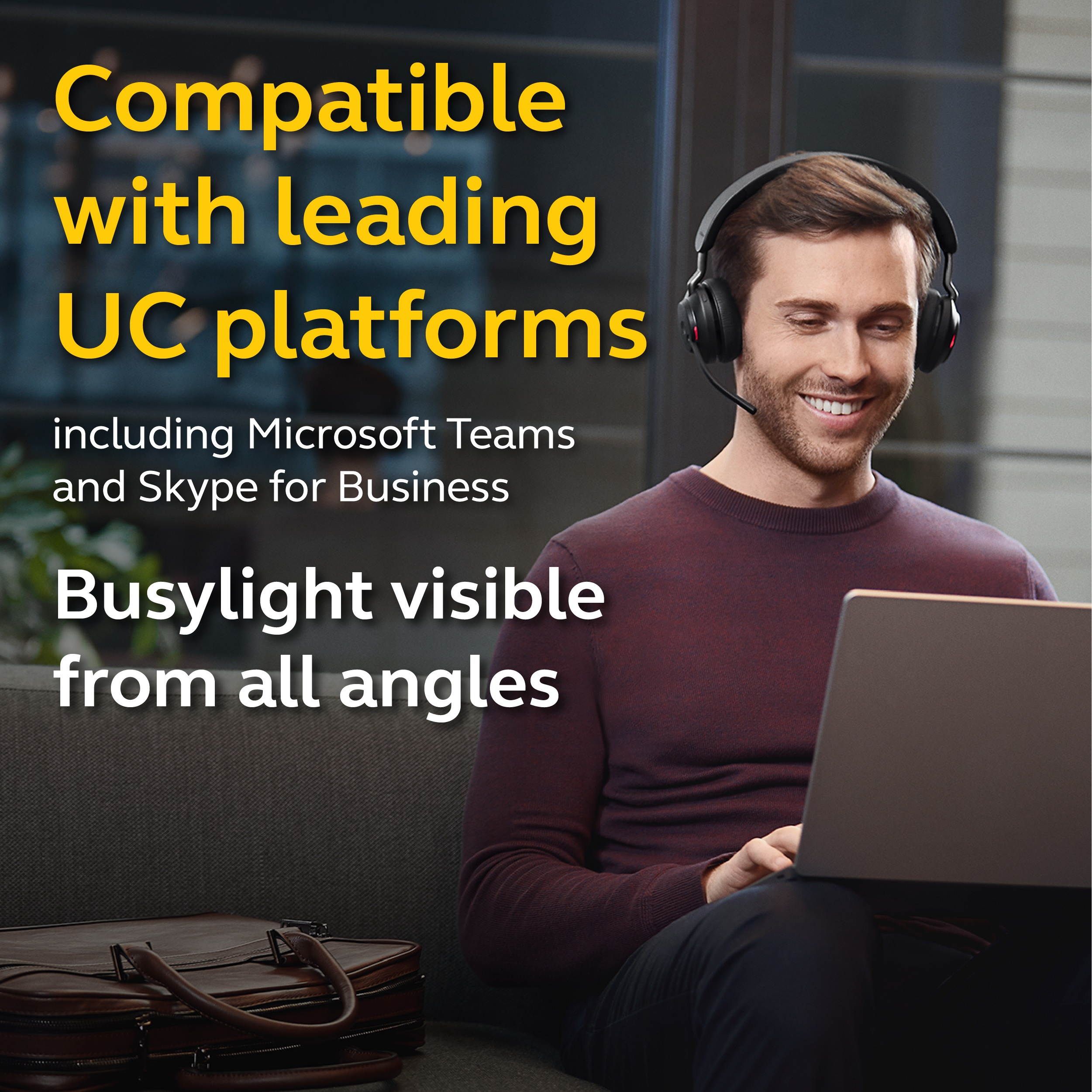 Jabra Evolve2 65 USB-A UC Stereo with Charging Stand - Black Wireless Headset / Music Headphones