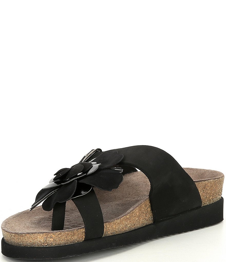Mephisto Helen Flower Buckle Detail Leather Casual Sandals