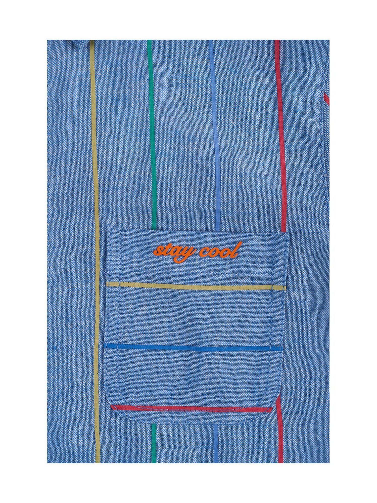 Angel & Rocket Kids Light.blue Embroidered Full Sleeves Shirt