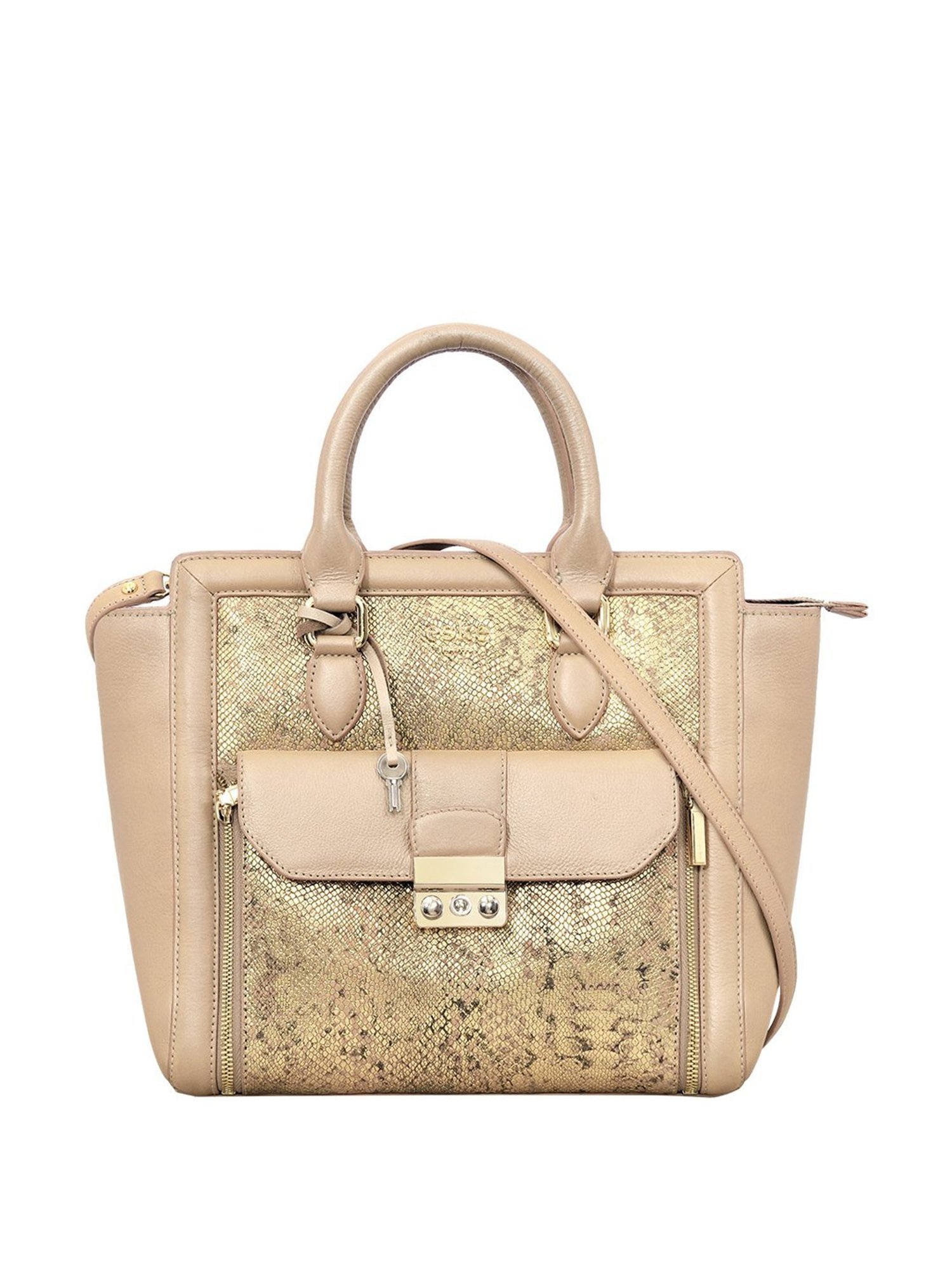 Eske Lucie Beige Animal Effect Medium Handbag