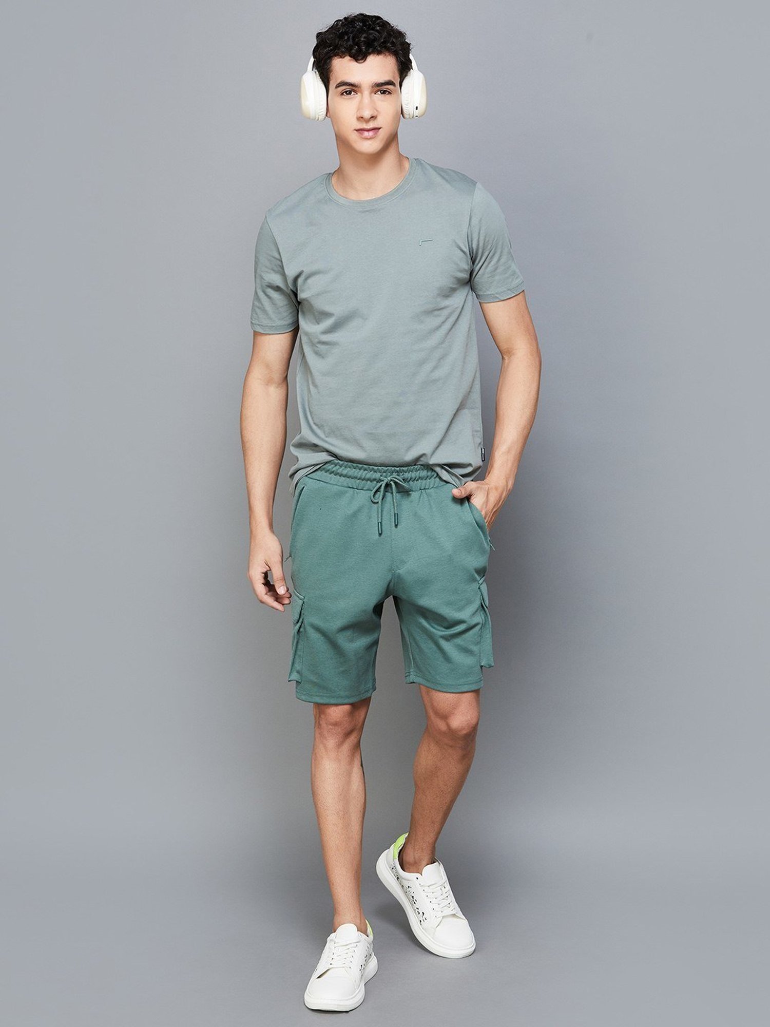 Fame Forever by Lifestyle Sage Cotton Regular Fit T-Shirts