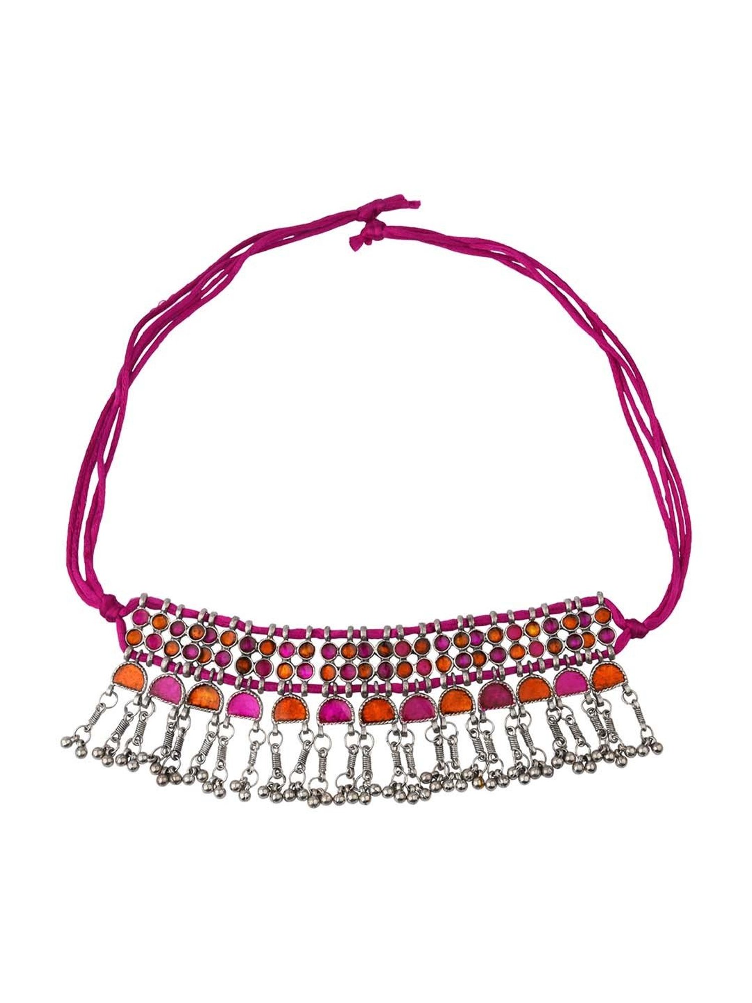 Fida Beaded Pink And Yellow Necklace