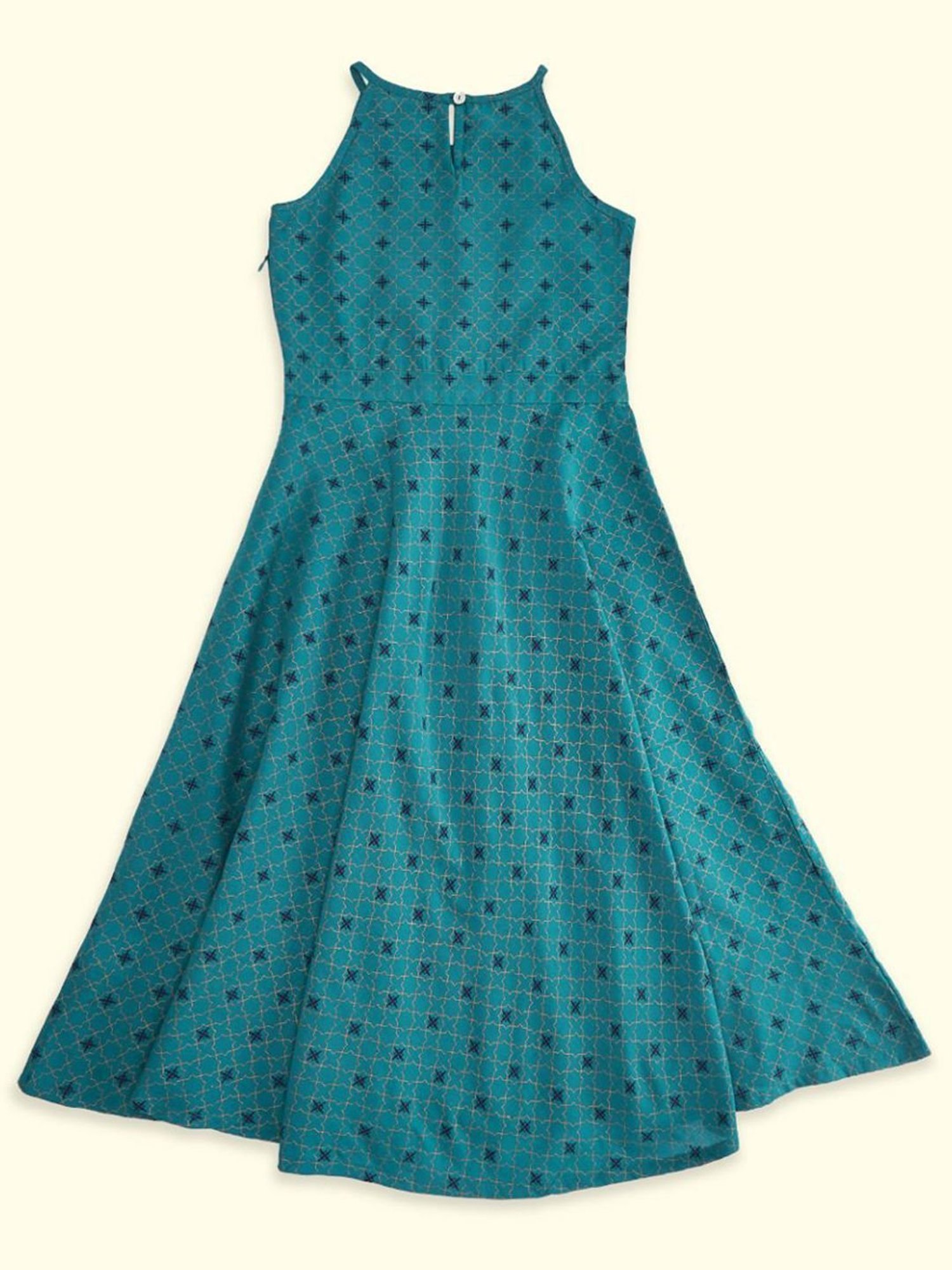 Akkriti by Pantaloons Kids Teal Blue Printed Party Dress