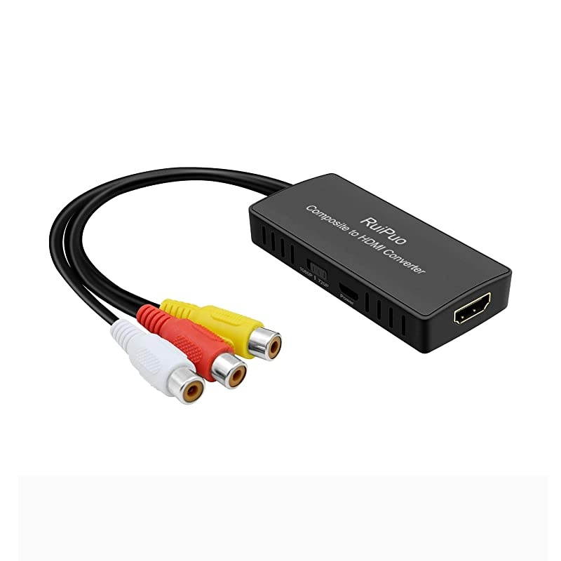 to HDMI Converter Composite to HDMI Adapter Support 1080P 720P Compatible with N64 PS one PS2 PS3 STB Xbox VHS VCR BlueRay DVD Players TV and ProjectorRCA to HDMI Cable