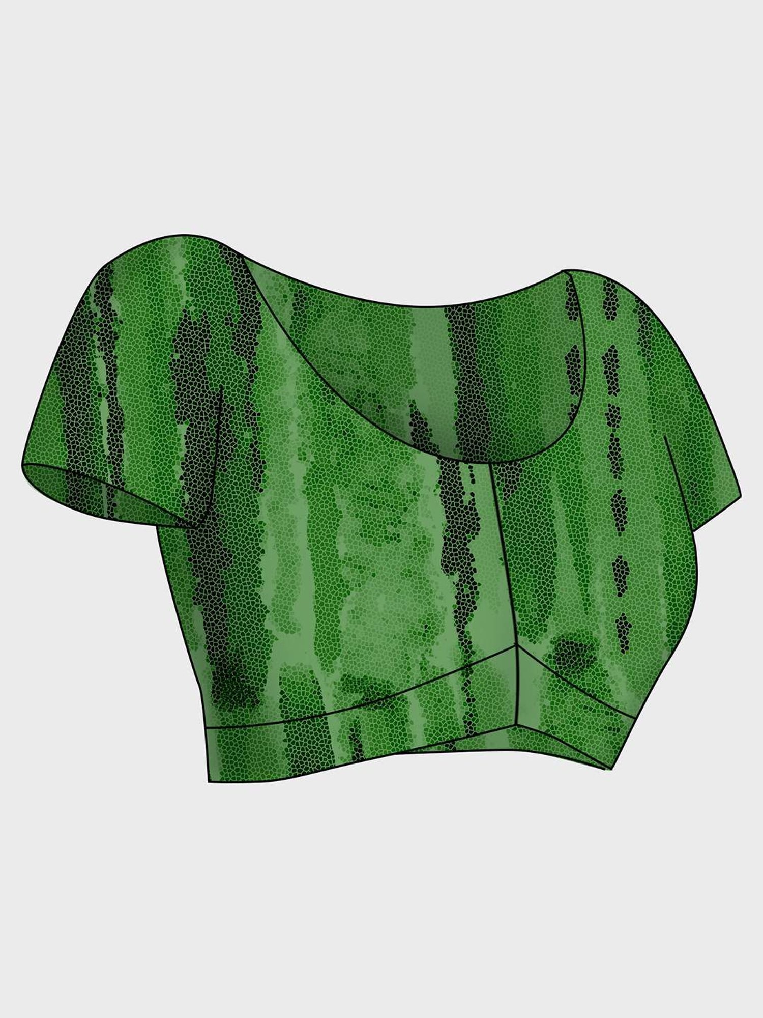 navyasa by liva Green Printed Saree With Unstitched Blouse