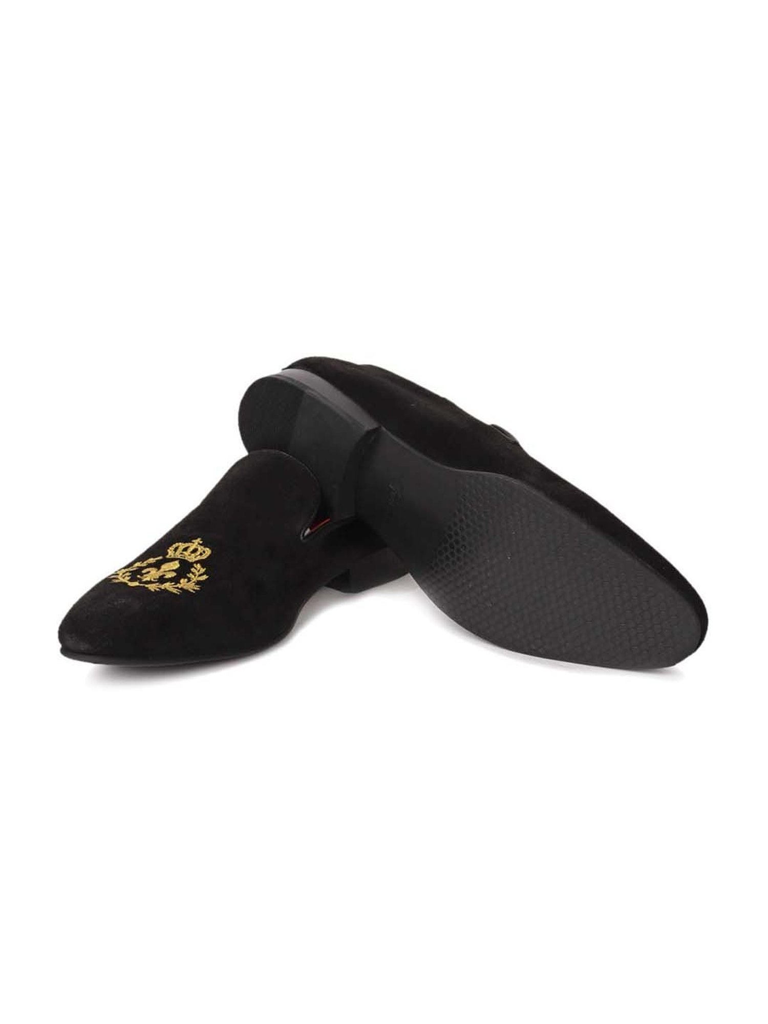 Gabicci Men's Eagle Black Ethnic Slip-Ons