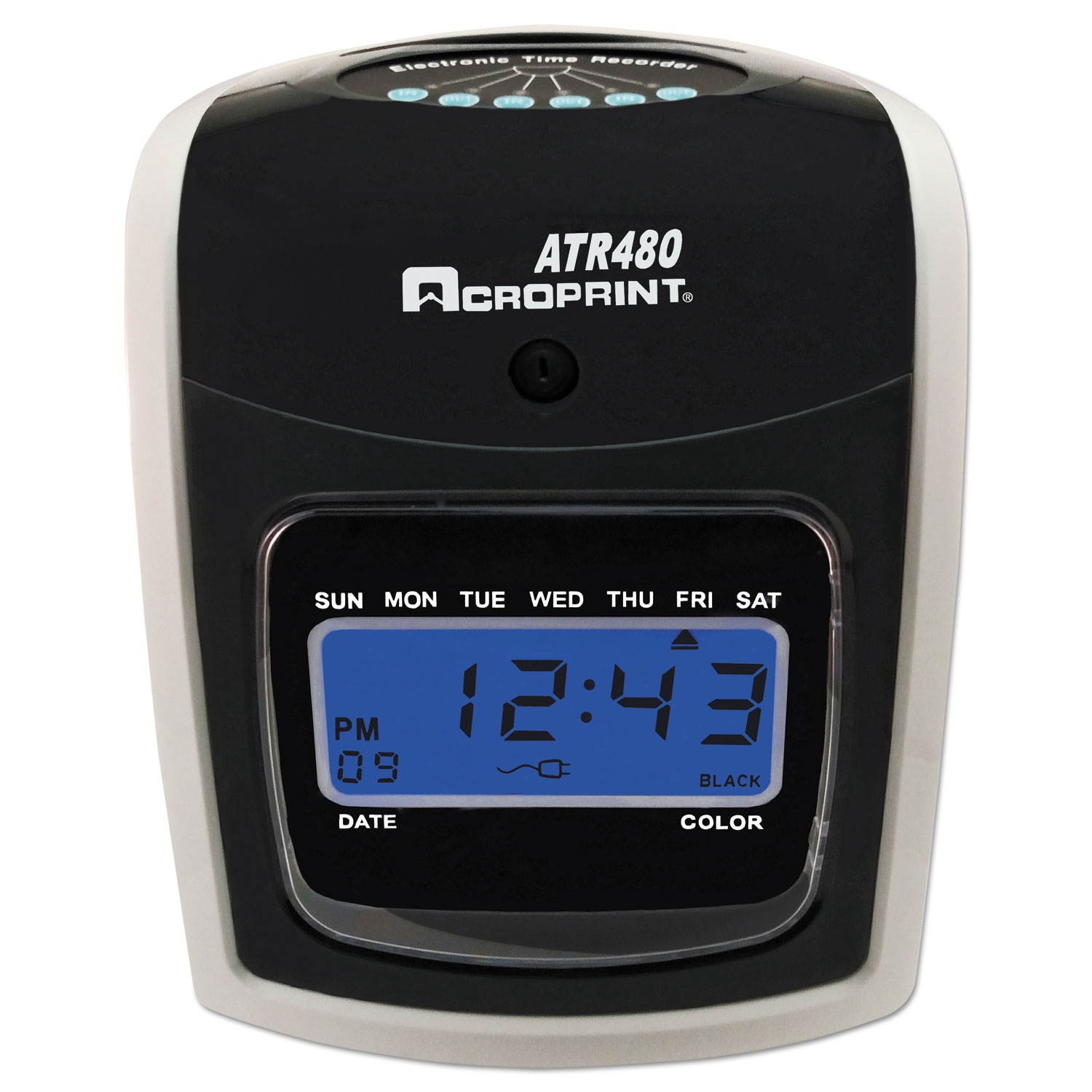 Acroprint ATR480 Time Clock Bundle LCD Automatic White/Charcoal 010285001