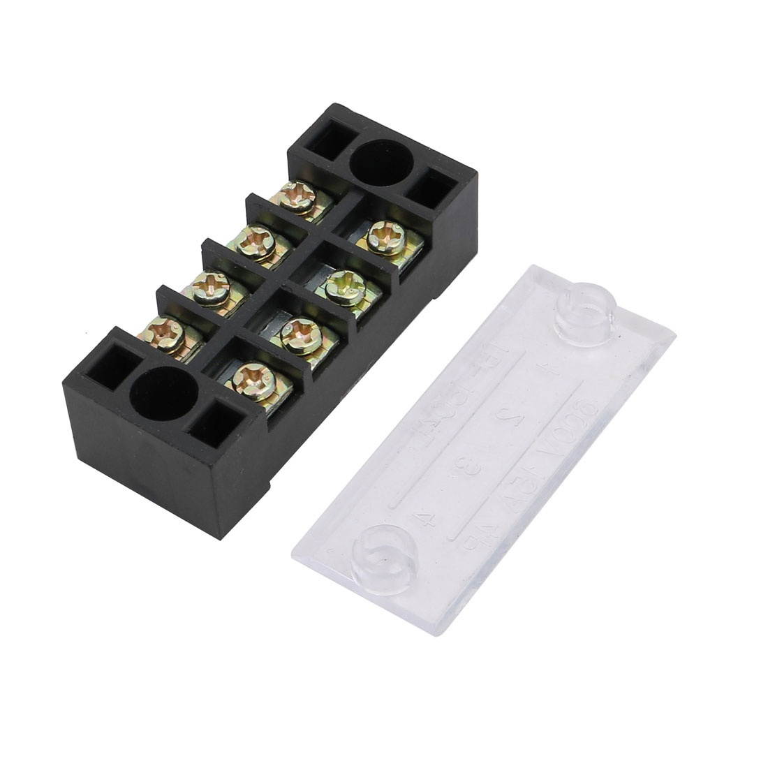 3Pcs 600V 15A Dual Row 4 Positions Screw Electric Barrier Terminal Strip