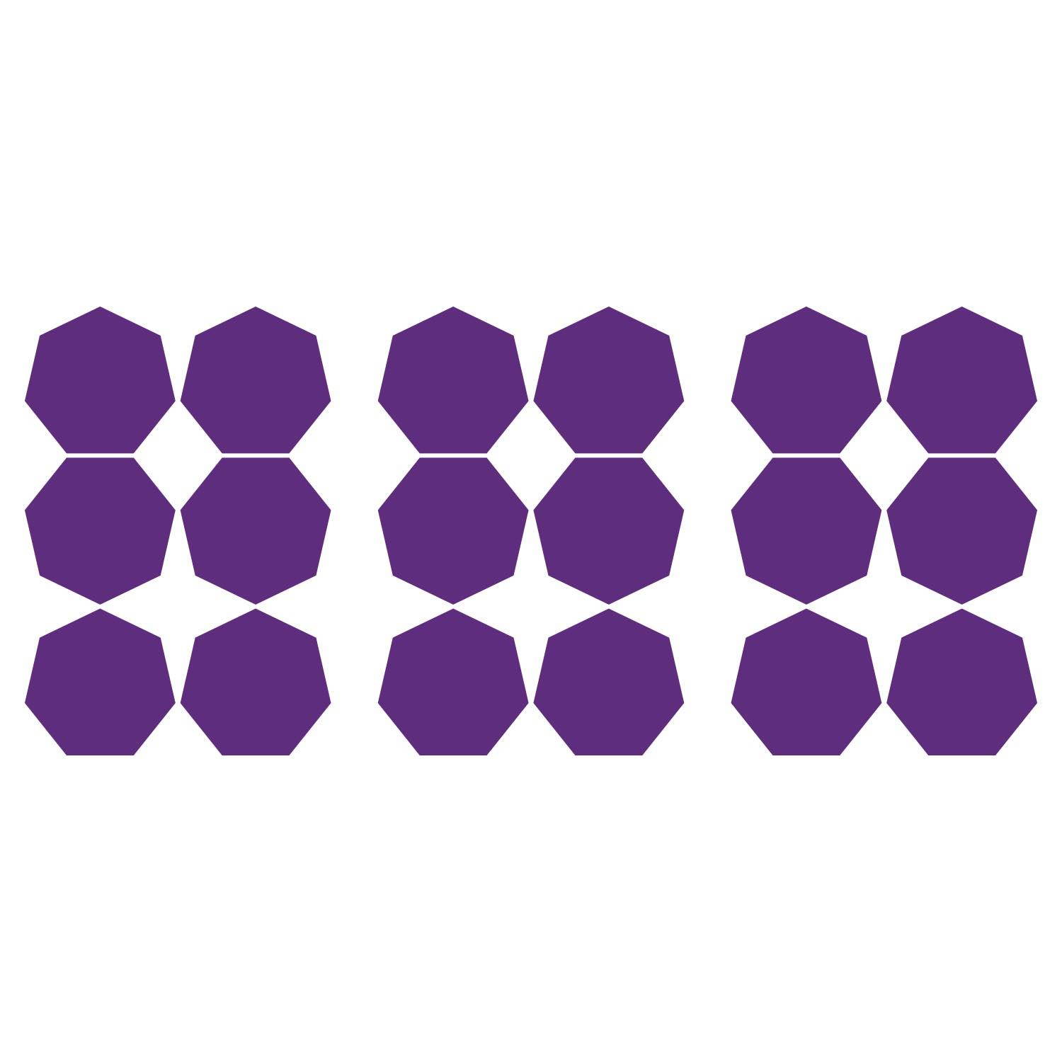 LiteMark 1 Inch Yellow Removable Heptagon Decals - Pack of 160