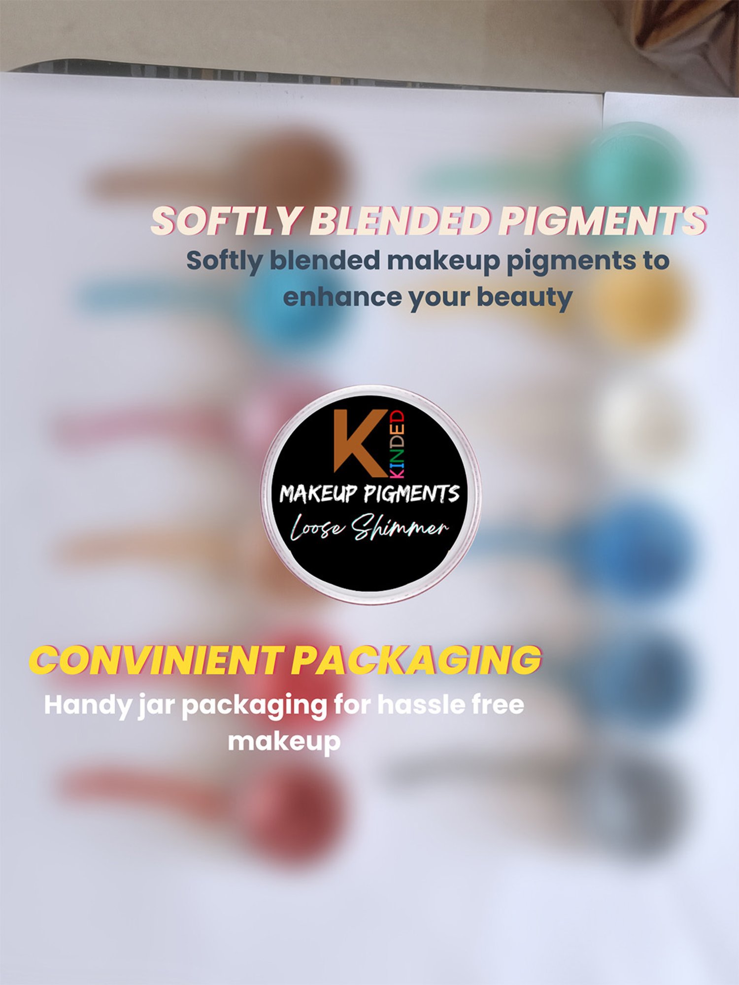 KINDED Loose Shimmer Makeup Pigments Powder Eyeshadow Highlighter 04 Dark Blue - 3 gm