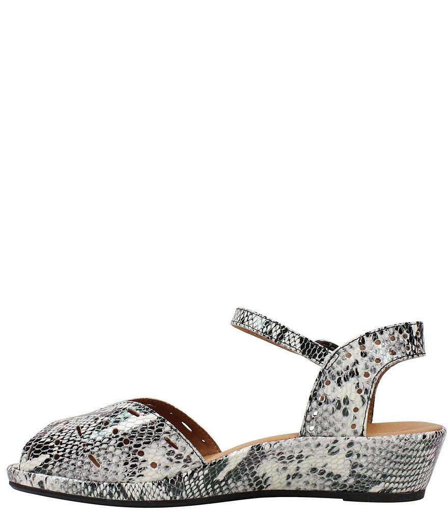 L'Amour Des Pieds Brenn Perforated Snake Print Leather Sandals