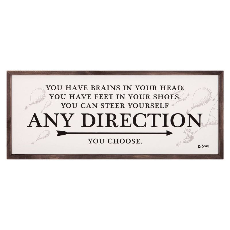 13"x31" Dr. Seuss Any Direction You Choose Framed Wood Wall Decor