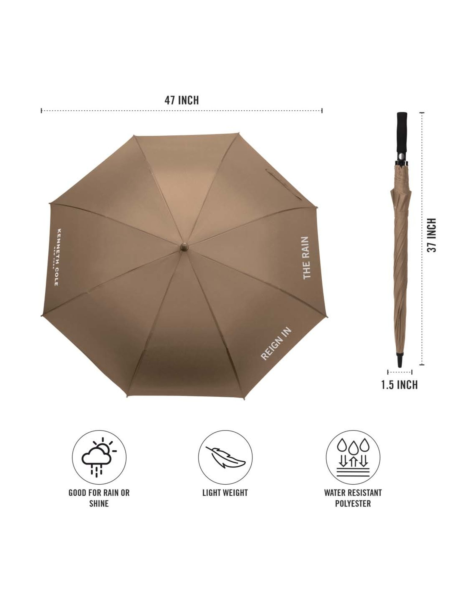 Kenneth Cole Beige Logo Umbrella