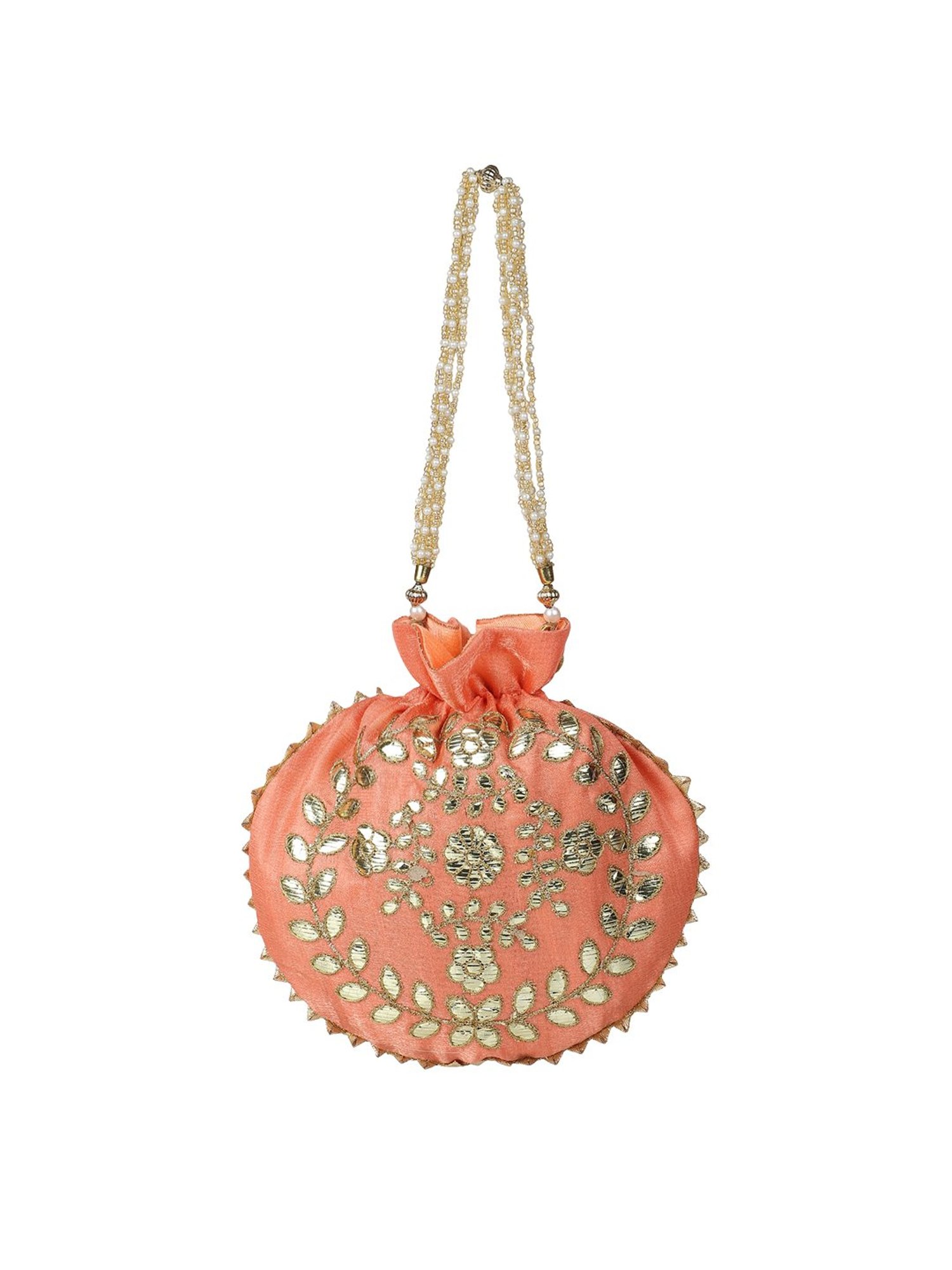 Aditi Wasan Peach Embellished Potli
