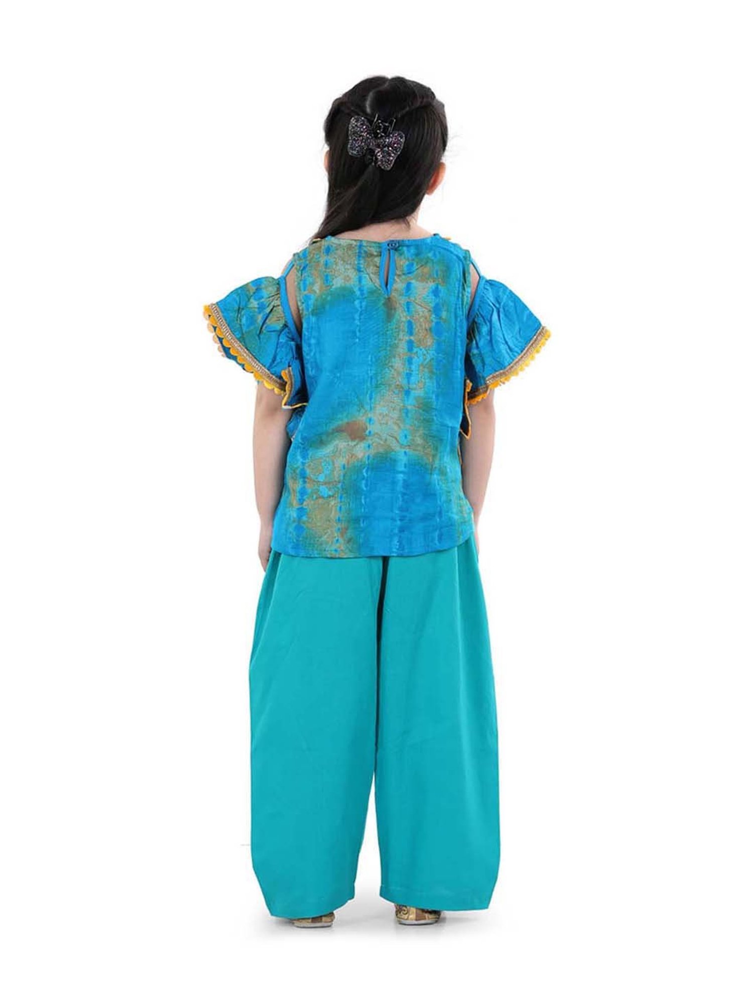 BownBee Kids Blue Printed Top & Pant