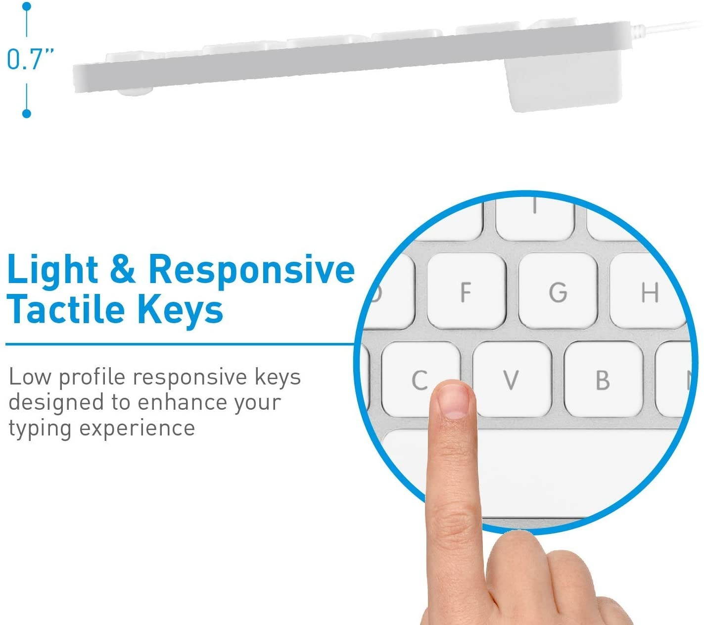 Macally Compact Wired Keyboard for Mac and Windows - 78 Scissor Switch Keys with 13 Shortcut Keys - Small USB Keyboard That Saves Space and Looks Great - Plug and Play Wired Mac Keyboard - Aluminum