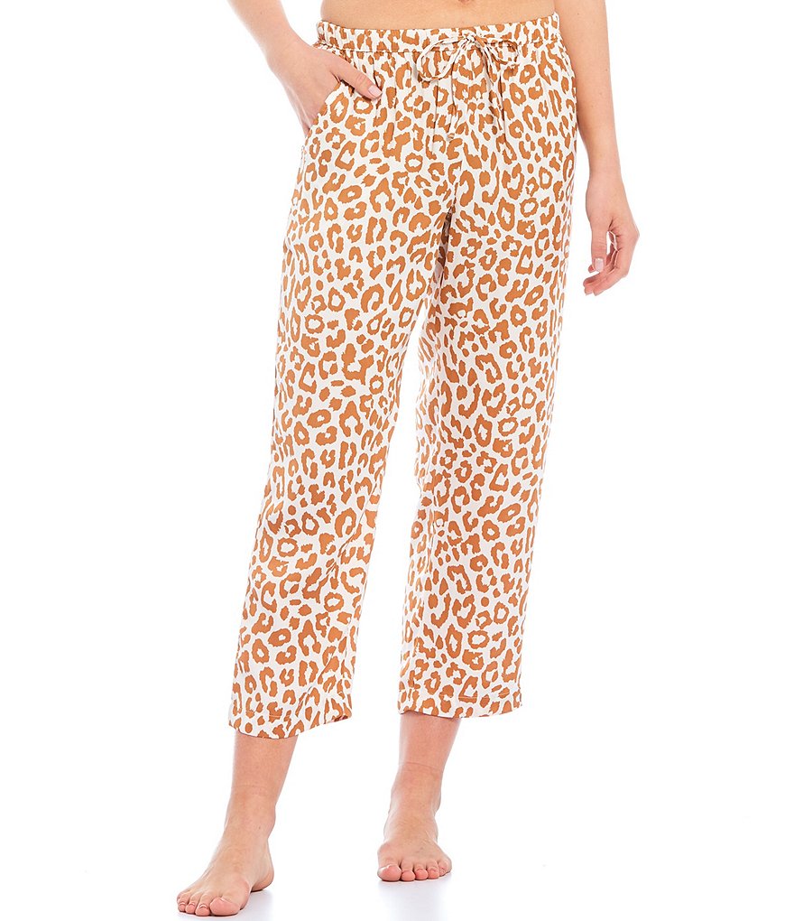 VAN WINKLE & CO. Animal Print Woven Sleep Ankle Pants