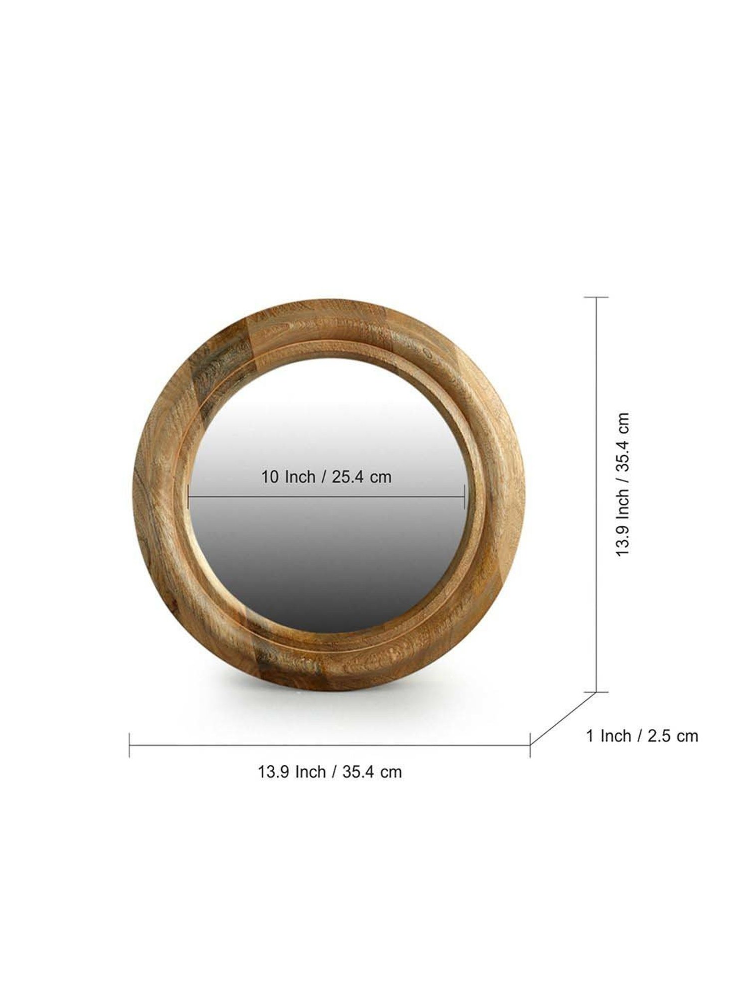 ExclusiveLane Brown Wood Rustic Rise Decorative Wall Mirror