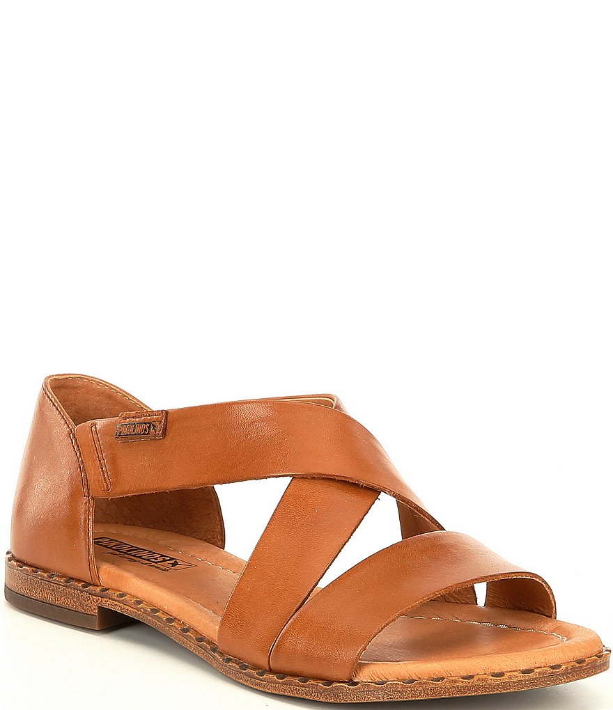 Pikolinos Algar Crisscross Banded Leather Slip-On Sandals