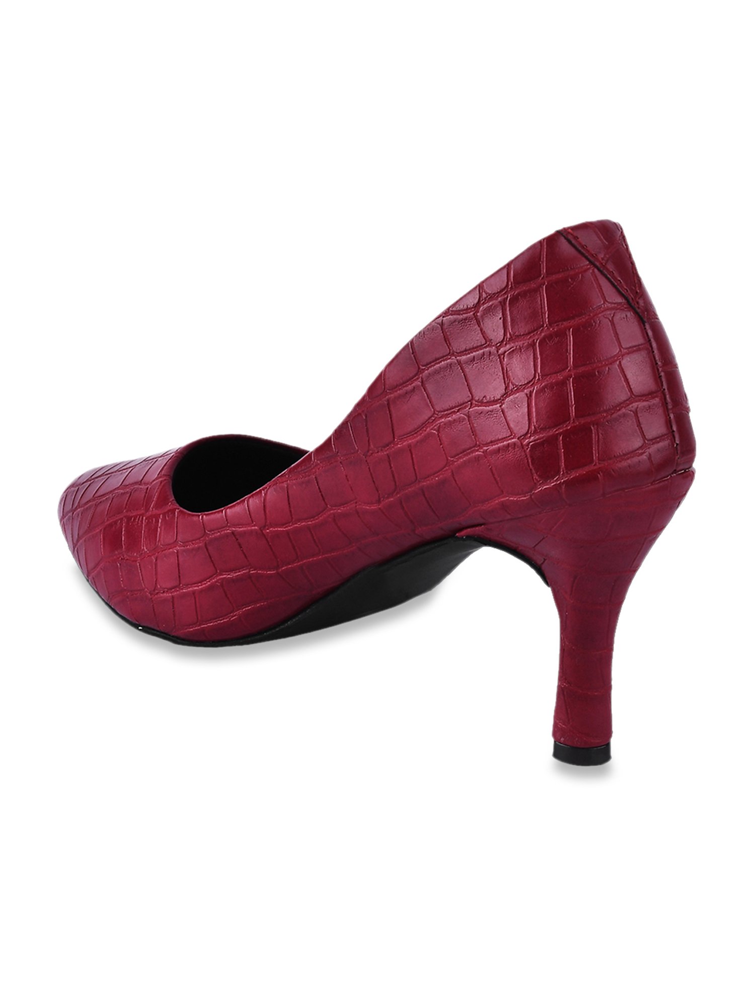The White Pole Women's Maroon Stiletto Pumps