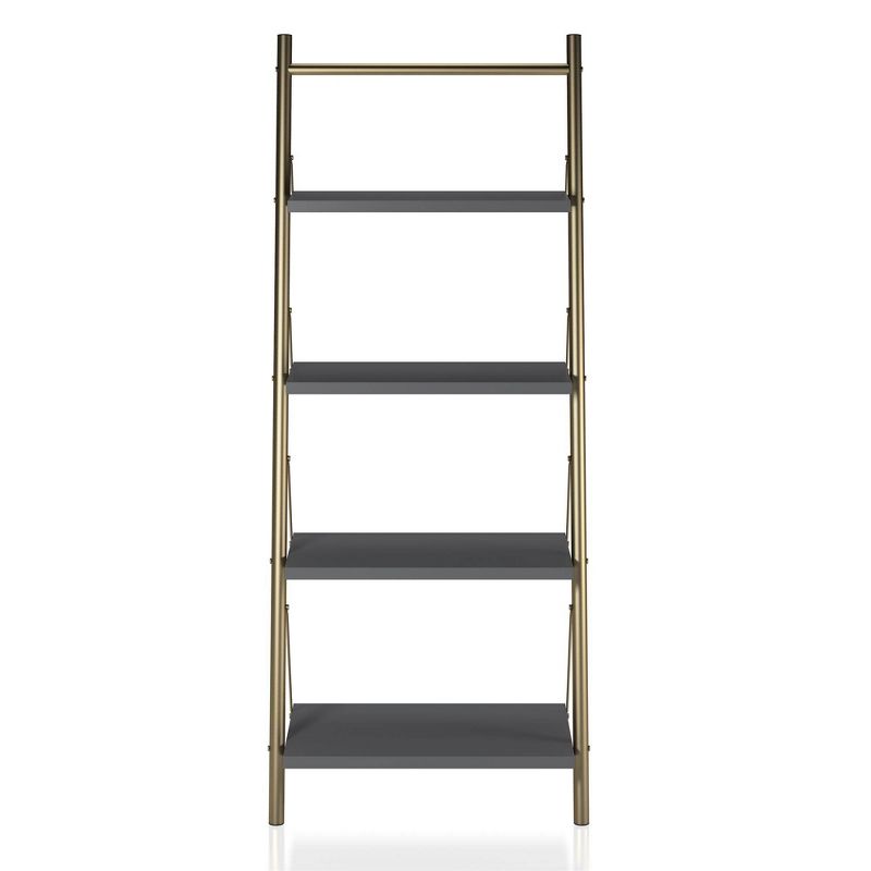 64.13" Nova 4 Shelf Ladder Bookcase Gray - CosmoLiving by Cosmopolitan