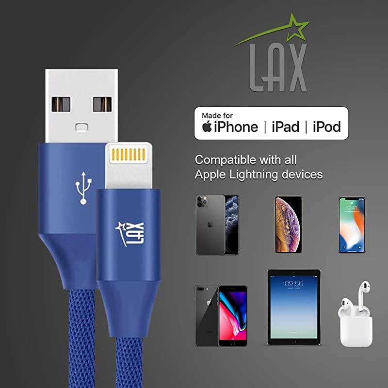 iPhone Charger Lightning Cable MFi Certified Durable Braided Apple Lightning USB Cord for iPhone 1111 Pro MaxXS MaxXiPad iPod More