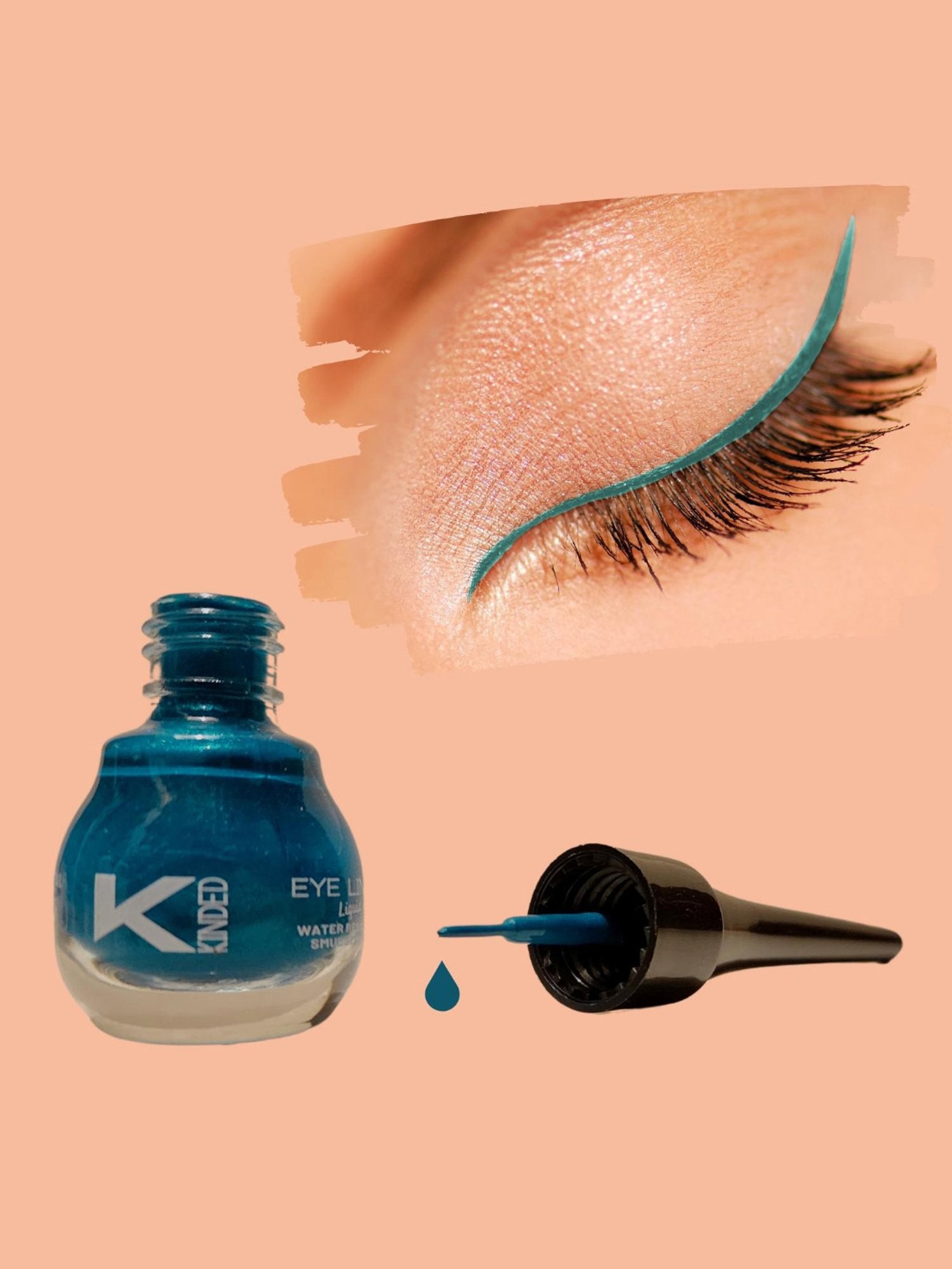 KINDED Liquid Eye Liner Midnight Black, Teal Green & Chocolate Brown Combo