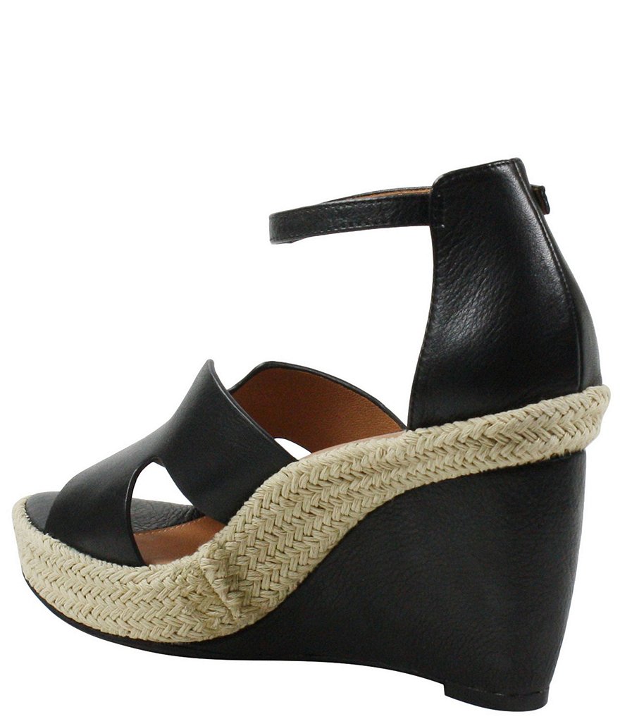 L'Amour Des Pieds Iksha Leather Ankle Strap Platform Wedge Sandals