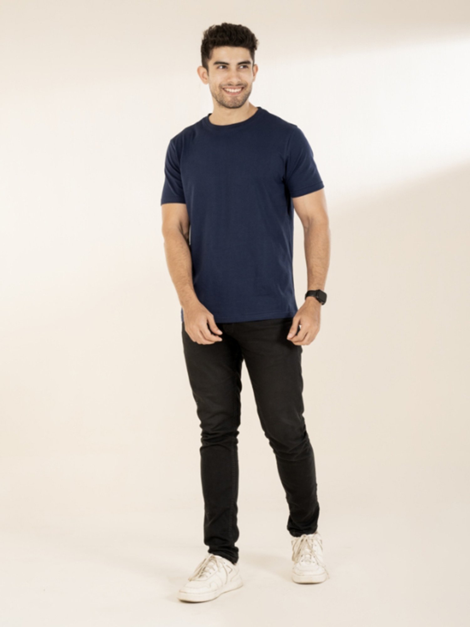 The Bleu Label Navy Slim Fit Crew T-Shirt