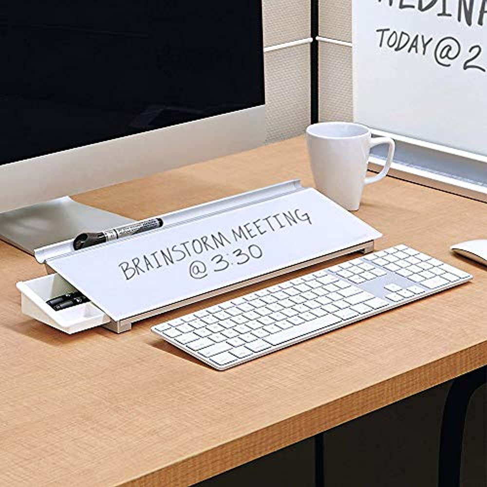 Quartet Glass Dry Erase Desktop Computer Pad, 18 X 6, White GDP186