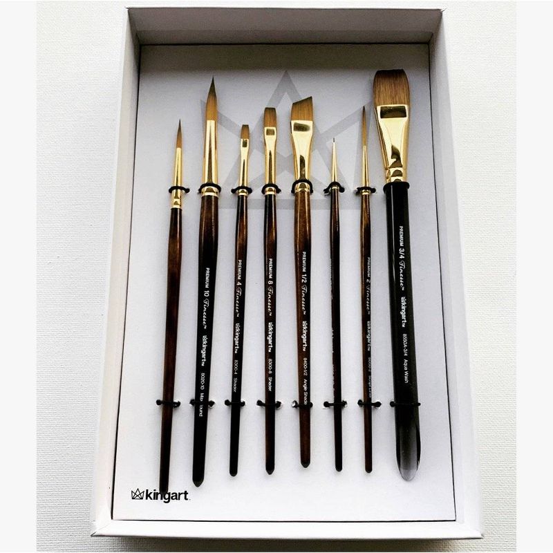 Kingart 8ct Finesse Brush Set - Short handle