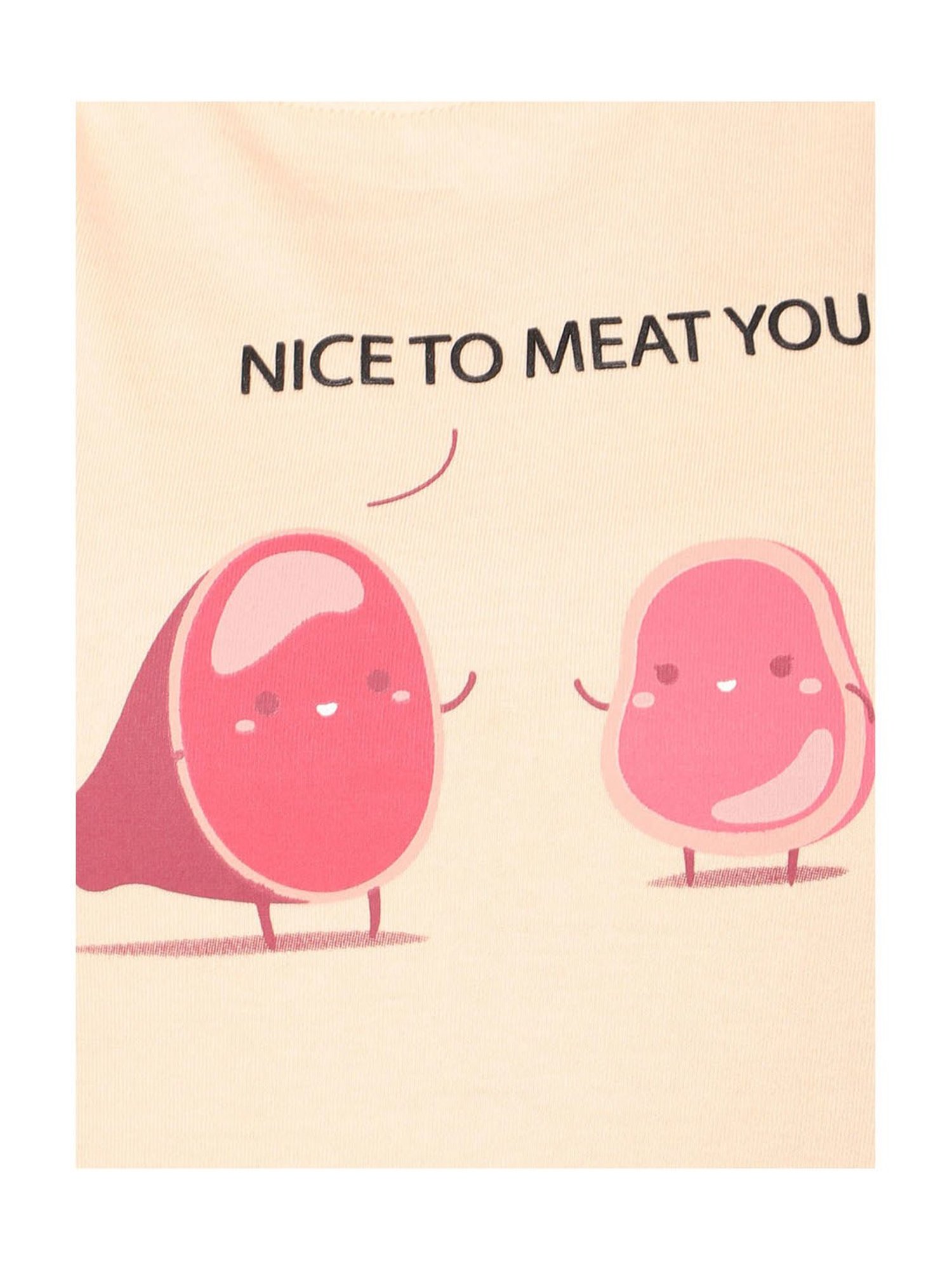 TeenTrums Girls Peach Printed T-Shirt