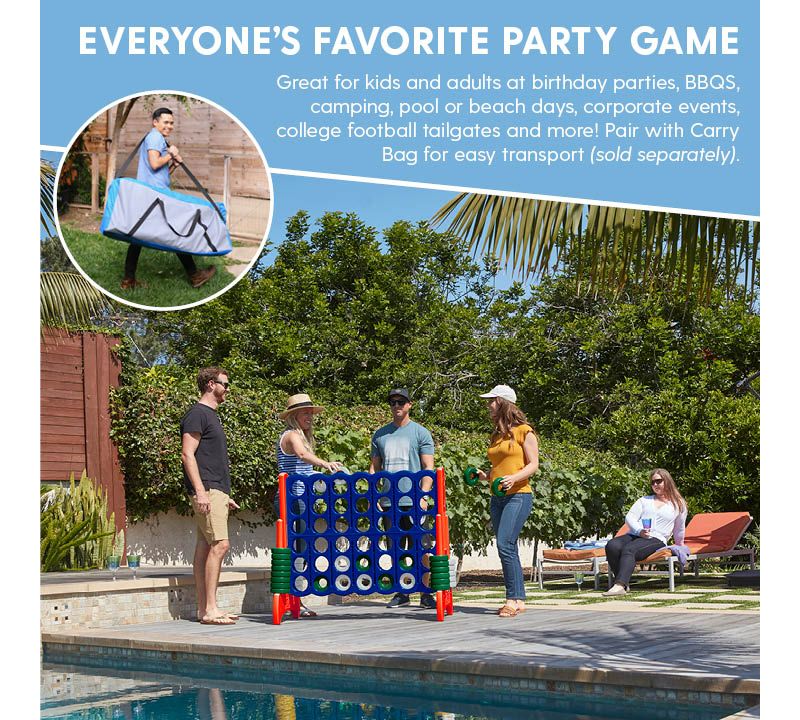 ECR4Kids Jumbo Four-To-Score Giant Game-Indoor/Outdoor 4-In-A-Row Connect - Blue and Orange