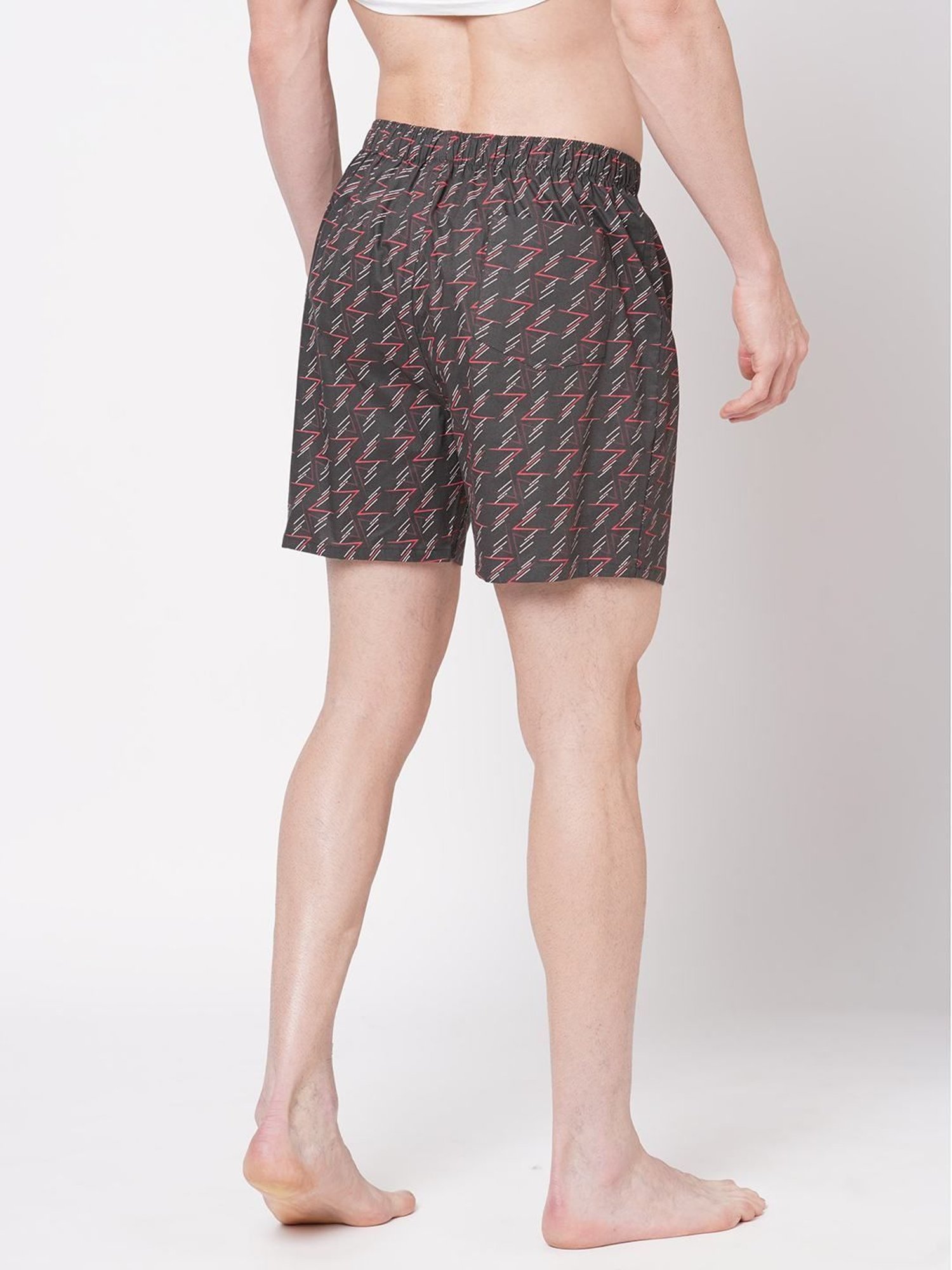Fitz Grey Relaxed Fit Printed Boxers