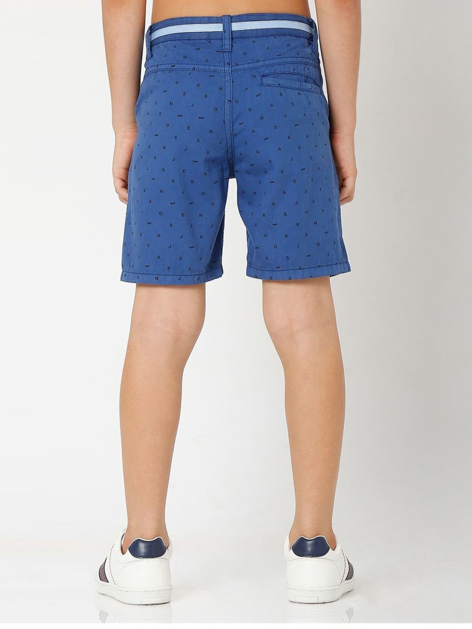 Gas Kids Blue Cotton Printed Shorts