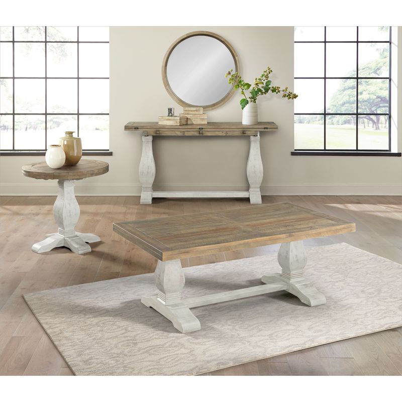 Napa Solid Wood Coffee Table White Stain and Natural Brown - Martin Svensson Home