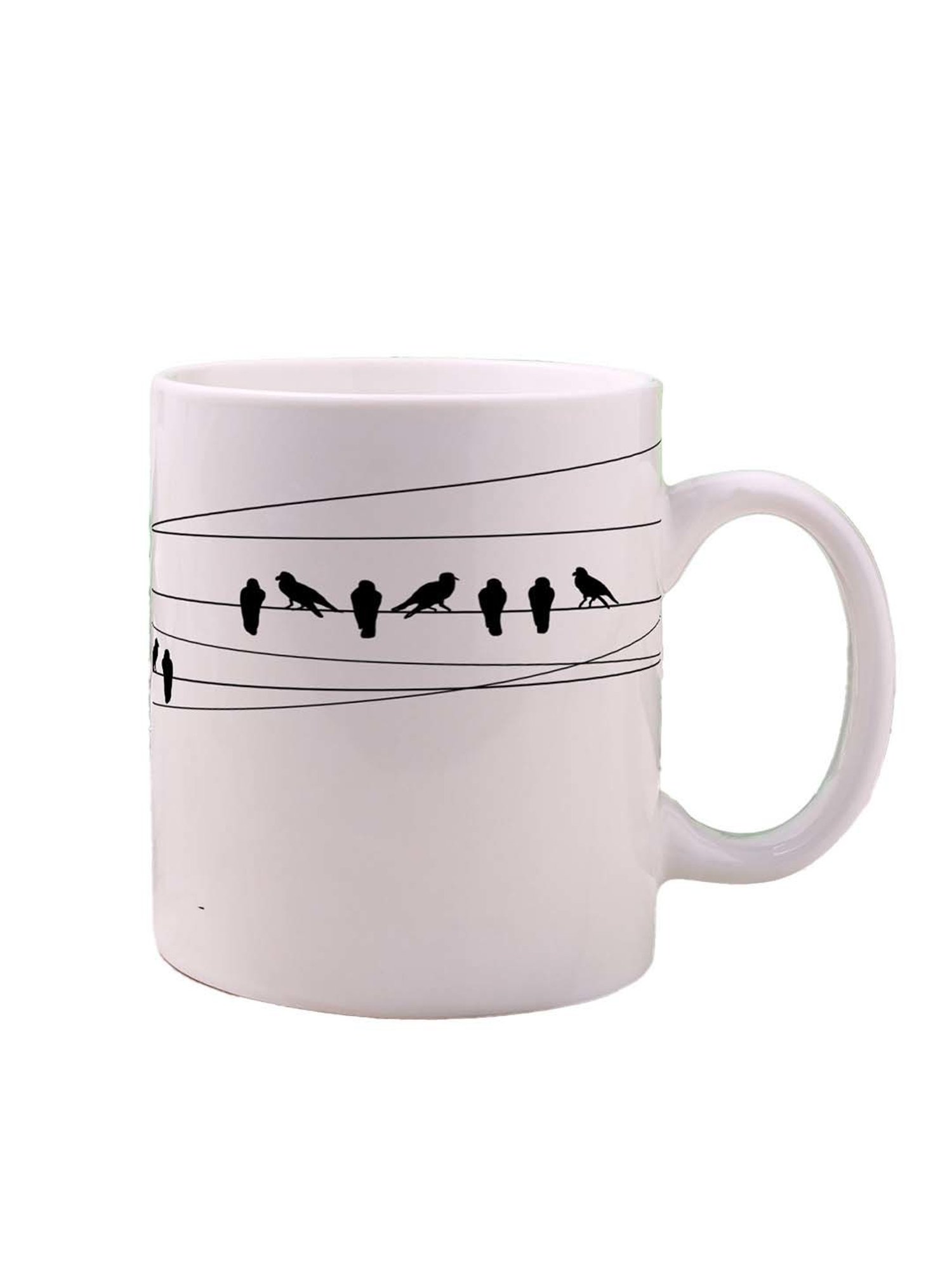 Nestroots White Stoneware Feathered Haven Coffee Mug (0.325 L)