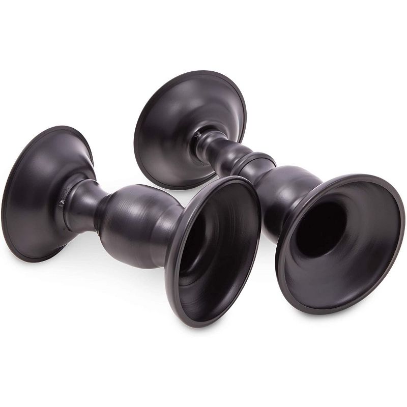 Farmlyn Creek 2-Pack Black Metal Pillar Candle Holders Set for Coffee Table Home Decor, 2 Sizes