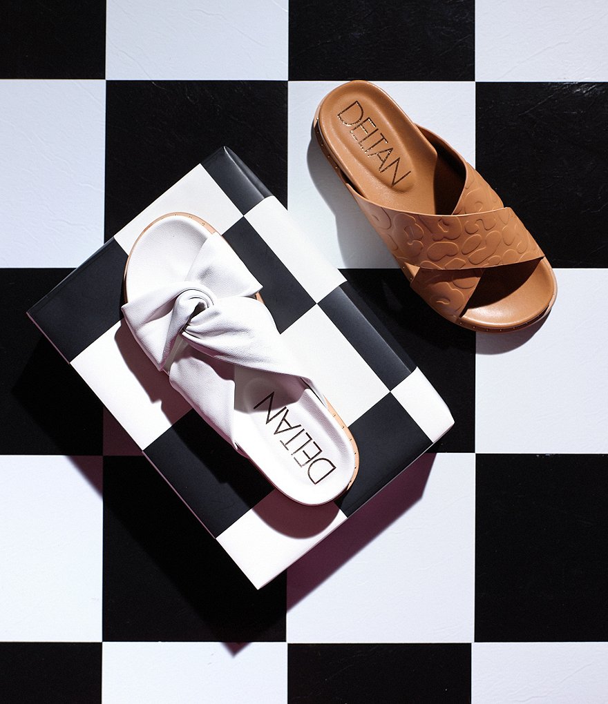 Deltan Naya Leather Twist Band Slides